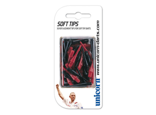 Unicorn SOFT TIPS RØD/SORT 50 PK Soft Tips